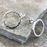 sun earrings - hammered post - Argentium silver - Image 7