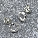sun earrings - hammered post - Argentium silver - Image 3