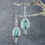 seraphinite earrings - vine - Argentium silver
