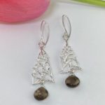 smoky quartz earrings - twigs - Argentium silver - Image 2