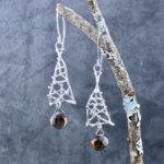 smoky quartz earrings - twigs - Argentium silver - Image 3