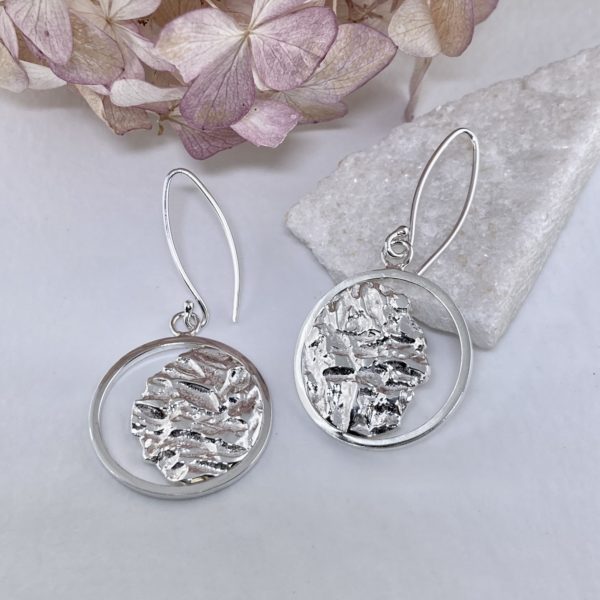 sun and moon earrings - Argentium silver - Image 3