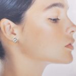 lunar earrings - square post - Argentium silver - Image 4