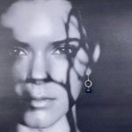 pearl (blue) earrings - twist sun - Argentium silver - Image 4