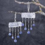 tanzanite earrings - chandelier - Argentium silver - Image 4