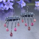 pink tourmaline earrings - chandelier - Argentium silver - Image 4