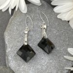 smoky quartz earrings - wave curl - Argentium silver - 24.80 carat - Image 3