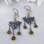 tourmaline earrings - chandelier - Argentium silver - Image 4