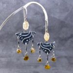 tourmaline earrings - chandelier - Argentium silver