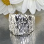 bark ring - size 11.75 - Argentium silver