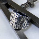 bark ring - size 8.25 - antique Argentium silver