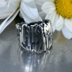 bark ring - size 8.25 - antique Argentium silver - Image 3