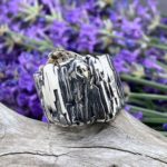 bark ring - size 8.25 - antique Argentium silver - Image 2