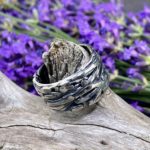 bark ring - size 7.5 - antique Argentium silver - Image 2