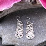 pebbles earrings - rectangle - Argentium silver - Image 3
