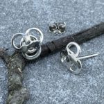 pebbles earrings - post - Argentium silver