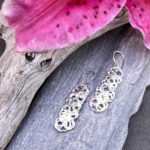 pebbles earrings - rectangle - Argentium silver - Image 4