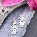 pebbles earrings - curved rectangle - Argentium silver - Image 3