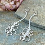 pebbles earrings - branch - Argentium silver - Image 3
