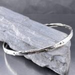 bark bangle - XLarge - Argentium silver bracelet