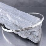 bark bangle - XLarge - Argentium silver bracelet