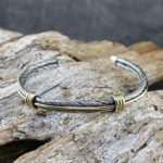 double cable cuff - medium - antique Argentium silver bracelet - Image 3