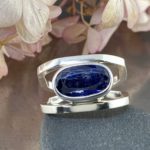 kyanite ring - size 9.75 - Argentium silver octagon double-band - 4.88 carat - Image 3