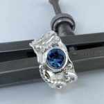 London topaz ring - size 9 - Argentium silver waves - 2.5 carat - Image 3