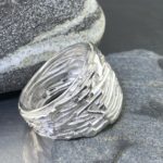 bark ring - size 12.25 - Argentium silver - Image 2