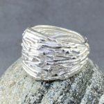 bark ring - size 12.25 - Argentium silver
