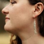 bark earrings - rectangle - Argentium silver - Image 2