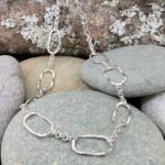 freeform circle necklace - textured Argentium silver - Image 2