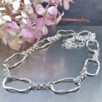 freeform circle necklace - textured Argentium silver