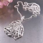 twig abstract pendant - Argentium silver - Image 2
