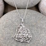 twig abstract pendant - Argentium silver