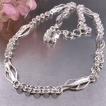 twig necklace  - Argentium silver link chain
