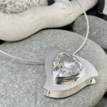 quartz cage pendant - Argentium silver - 53.5 carat - Image 2