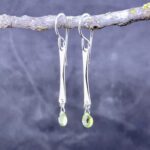 peridot earrings - twist bar - Argentium silver - Image 3