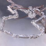 twig necklace  - Argentium silver with links