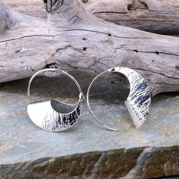 hoop earrings - solar flare - Argentium silver - Image 3