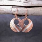 copper, Argentium silver - round earrings - Image 3