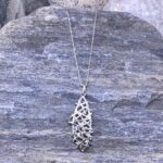 twig marquise shape pendant - Argentium silver - Image 3