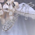 twig marquise shape pendant - Argentium silver - Image 2