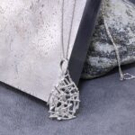 twig abstract pendant - Argentium silver - Image 2