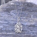 twig abstract pendant - Argentium silver - Image 3