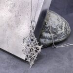 twig diamond shape pendant - Argentium silver