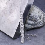 rapids long rectangle pendant - Argentium silver - Image 4