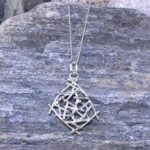 twig abstract pendant - Argentium silver - Image 3