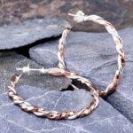 copper, Argentium silver - twist hoop earrings - Image 5
