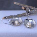 pearl earrings - blossoms - Argentium silver - Image 4